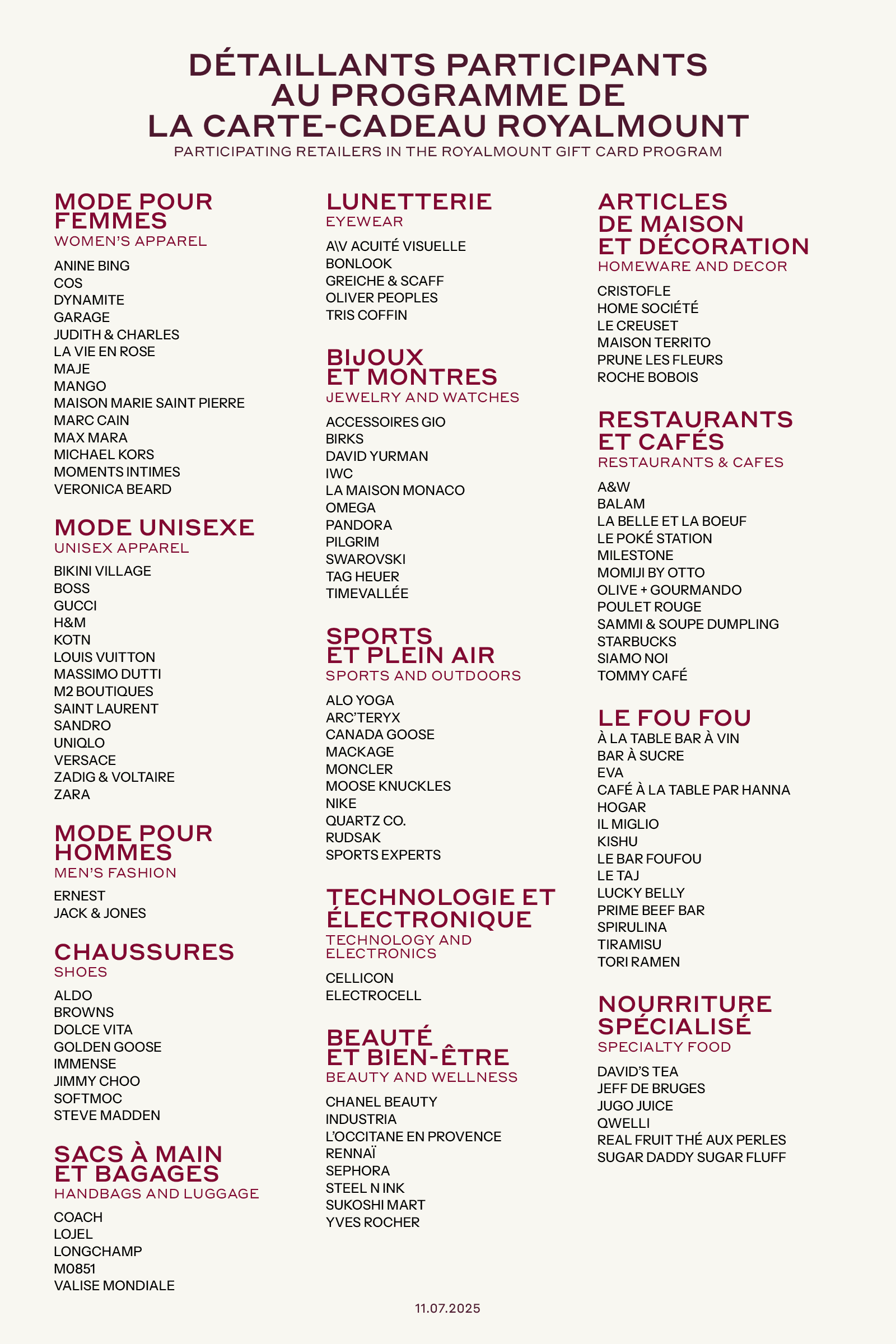 Detaillants